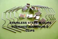 Image of Greenhouse STAINLESS STEEL Glass GLAZING Clips 10 to 500 W + Z Spring ClipS