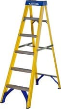 Image of Fibreglass Swingback Step Ladder 6 Tread 2.59m Non-Conductive 150kg Load