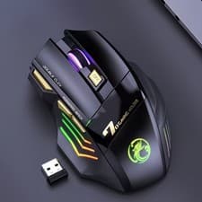 Image of Wireless RGB Gaming Mouse 7 Buttons – DPI Adjustable – USB Receiver – Black