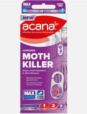 Image of Acana Hanging Moth Killer 2Units Kills Moths Eggs Larvae 3Month Wardrobe Protect