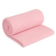 Image of 100% Cotton Cellular Blanket For Baby Soft Blanket for Cot Pram Moses Basket