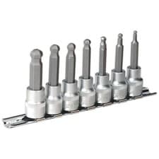Image of Sealey Hex Ball-end Socket Bit Set 7pc Metric 3/8"sq Drive 62mm