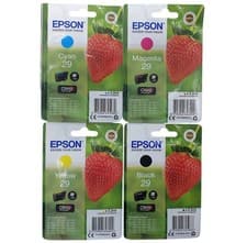 Image of Epson 29 Ink Cartridges Cyan Magenta Yellow Black Strawberry Original Genuine