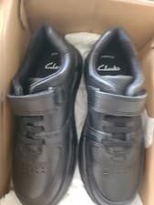 Image of CLARKS Fawn Lay K Kid Boys Black Leather School Shoes UK 11 F
