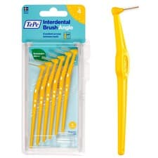 Image of TePe Angle Yellow 0.7mm Interdental Brush - Pack of 6 Brushes