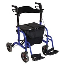 Image of Aidapt Deluxe 2 in 1 Rollator 4 Wheeled Walker Seat Transit Chair Mobility Aid
