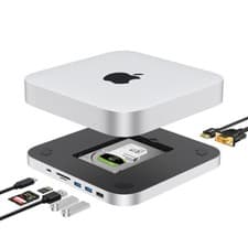 Image of USB-C Hub Mac Mini M1 M2 MC STUDIO-SATA Hard Drive or SSD Enclosure + HDMI & VGA