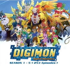 Image of DVD DIGIMON Digital Monsters Season 1-5 (253 Episodes) English Dubbed All Region