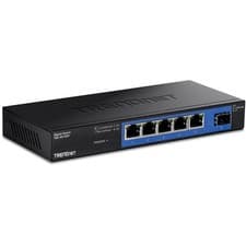 Image of TRENDnet 5-Port Gigabit Compact Metal Desktop Switch with SFP Slot, Fanless Desi