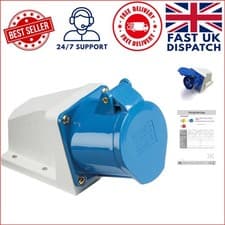 Image of 16A Angled Surface Mount Socket with Protection - Enhance Your Power Supply