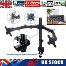 Image of Dual Monitor Stand for 13-27 inch LCD LED PC Screen Ergonomic Height Adjustable
