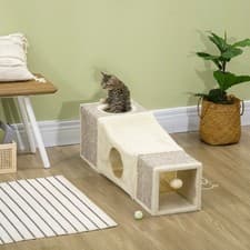 Image of Cat Tunnel, Large Play Tunnel with Hanging Ball and Two Caves
