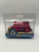Image of Bigjigs Wooden Train Track Pink Battery Engine – New & Sealed Toy Train