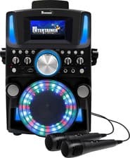 Image of Groovebox Bluetooth CDG Karaoke Machine SCREEN/RECORD/LIGHTS/SONGS/MICROPHONES