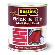 Image of Rustins Quick Dry Brick Tile Paint Red Interior Exterior 500ml