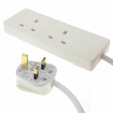Image of 2 Way UK 13Amp Extension Lead, Standard Lead – 2 Gangs & 2 Meter Cable