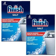 Image of 2 x Finish Dishwasher Salt 4kg Soften Water to Prevent Limescale & Watermarks