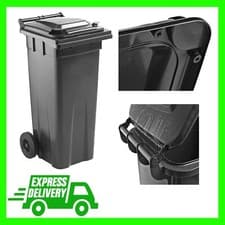 Image of Industrial Commericial 140L Outdoor Wheelie Bin With Strong Rubber Wheels & Lid