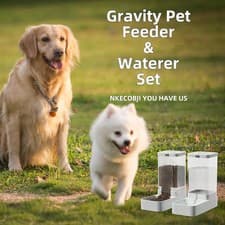 Image of Gravity Automatic Dogs Cats Pets Animals Food Feeder Dispenser Large Capacity