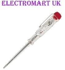 Image of SMALL 140MM NEON MAINS ELECTRICAL TEST TESTER SCREWDRIVER LIVE CABLE WIRE