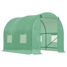 Image of Outsunny Polytunnel Greenhouse Outdoor Grow House Roll Up Door Windows 2x2.5m