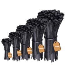 Image of Cable Ties Zip Black White Wraps Strong Wire Heavy Duty Small Thin Long Tie