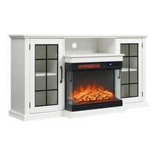 Image of LED Electric Fireplace With Surround Media Flame Entertainment Warm Heater