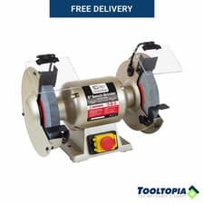 Image of SIP Bench Grinder 8" 230V 550W 2980RPM 200mm x 25mm Coarse and Fine Grit Wheel