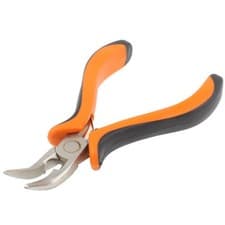 Image of 4.5 Inch Bent Nose Pliers with Serrated Jaws and Comfortable Grip