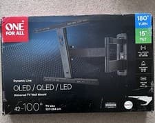 Image of One For All Wall Mount 42-100 inch TV Bracket Turn 180 Smart Series Black WM5650