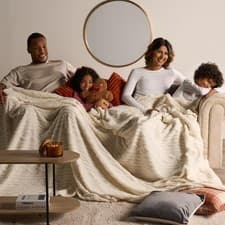 Image of OHS Cable Knit Throw Soft Fleece Family Large Blanket Thermal Bedspread