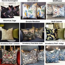 Image of Luxury Printed Velvet Cushion Cover, Soft Decorative Pillow Case- Handmade in UK