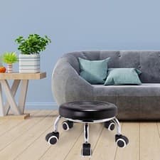 Image of Low Stool Comfortable with Wheels Beauty Stool Chair for Adult Child Kitchen