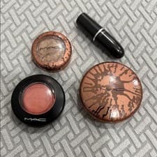 Image of MAC Cosmetics Eyeshadow Lipstick Blush Bronzing Powder Set of 4 Copper and Coral