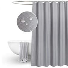 Image of EurCross Grey Shower Curtain Waffle Weave W 72" x L (1 Panels),