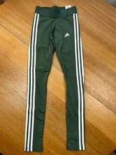Image of Adidas 3 Stripes Tight Fit Leggings Full Length 2XS ‘Green/White’
