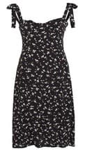 Image of Tommy Jeans Womens Mid Floral Ruffle Mid Floral Mid Length Dress DW17949