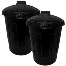 Image of MAXSAVE 80 Liter Large Black Outdoor Bin – Heavy Duty Dustbins with Lids