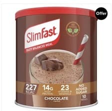 Image of SlimFast Powder Tin Chocolate 375g 10 Servings