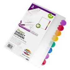 Image of 6 Packs x 8 Part Strong Plastic Subject Dividers A4 Colour Tabs Inserts Index