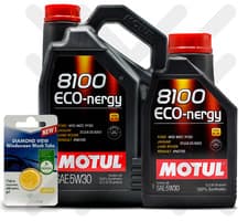 Image of Motul 8100 Eco-Nergy 5W30 Fully Synthetic Engine Oil 6 Litre 6L + SCREENWASH TAB