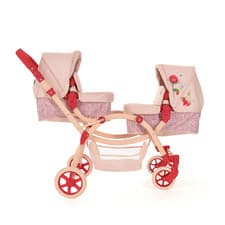 Image of Roma RHS Twin Dolls Pram - Flora - Moving Wheels & Folding Pram [New in Box]