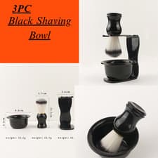 Image of 3 in 1 Men's Shaving Brush Holder Set Brush Bowl Shaving Razor Stand Holder Kit