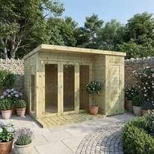 Image of 10 x 8 Premium Contemporary Summerhouse with Side Shed