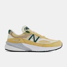 Image of New Balance MADE in USA 990 v6 Shoes Sulphur with Green Trainers