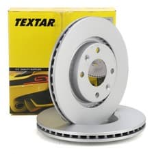 Image of Textar Front Brake Discs Coated Vented 92111503 266 mm Vauxhall Peugeot Citroen