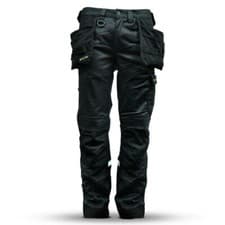 Image of WorkGearUK Work Trade Cargo Multi Pocket Flex Trousers, Grey/Black Waist 30-42"