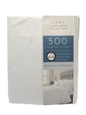 Image of Linea Luxury Hotel Collection 500 TC Double White True Grip Fitted Sheet