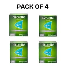 Image of 4 × Nicorette Original Flavour Gum 4mg | 210 Pieces Each | 840 Gums | Total Pack