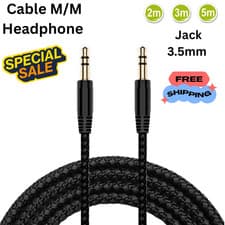 Image of 2M 3M 5M Headphone Aux Cable Audio Lead 3.5mm Jack to Jack Stereo PC Car Male